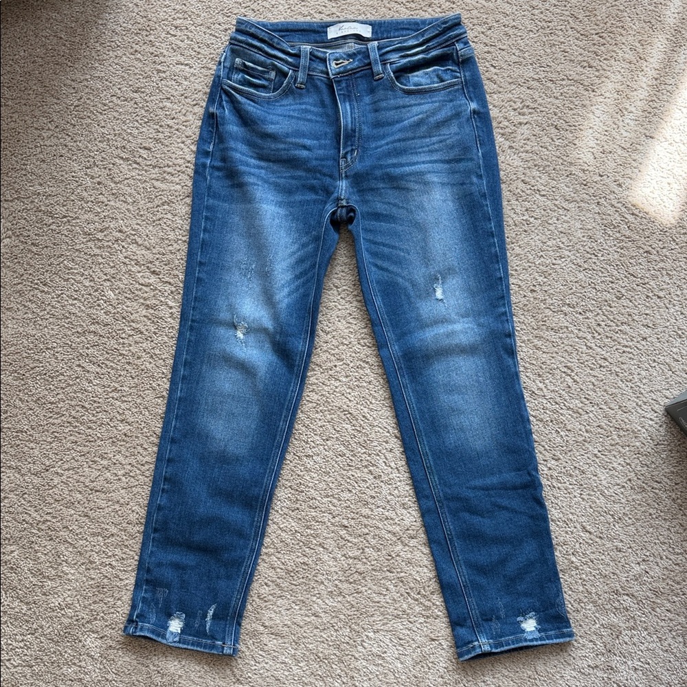 KanCan Women's Medium Blue Straight Leg Jeans